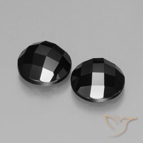 Gemas de Espinela Negro natural de 8.89 ct, Redondo, Opaco