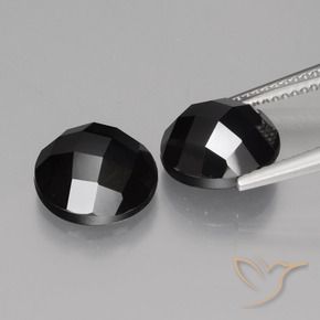 Gemas de Espinela Negro natural de 8.89 ct, Redondo, Opaco