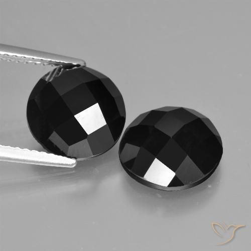 8.24ctw Natural Negro Espinela, Redondo, Opaco