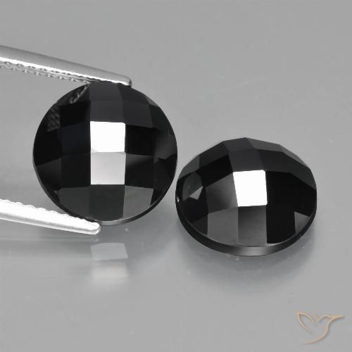 9.18ctw Natural Negro Espinela, Redondo, Opaco
