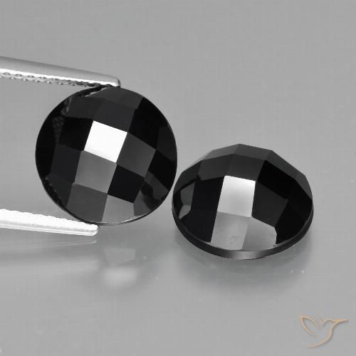 8.68ctw Natural Negro espinela, Redondo, Opaco, Photo A