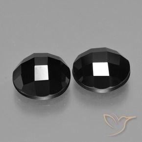 Gemas de Espinela Negro natural de 9.30 ct, Redondo, Opaco