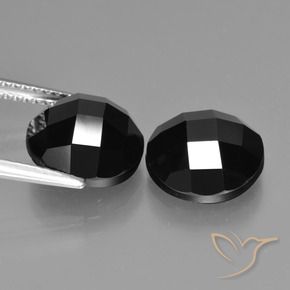 Gemas de Espinela Negro natural de 9.30 ct, Redondo, Opaco