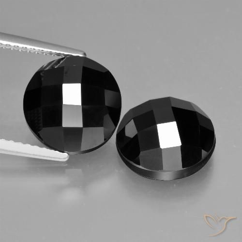 9.17ctw Natural Negro Espinela, Redondo, Opaco, Photo A