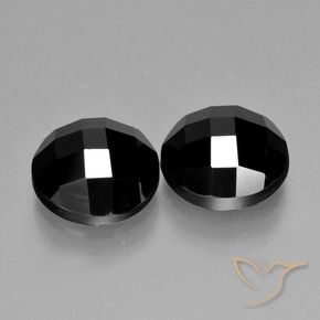 Gemas de Espinela Negro natural de 9.17 ct, Redondo, Opaco