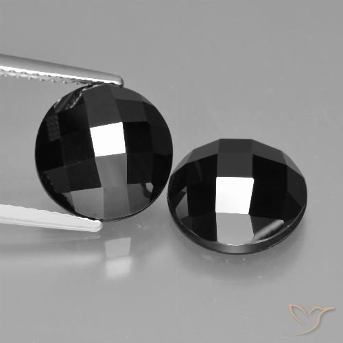 8.64ctw Natural Negro Espinela, Redondo, Opaco