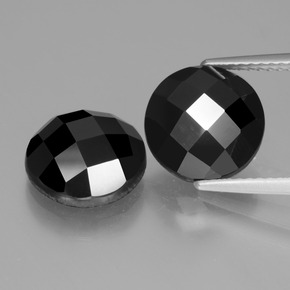 Gemas de espinela negro natural de 9,05 ct, corte redondo, opaco