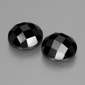 Gemas de espinela negro natural de 9,05 ct, corte redondo, opaco
