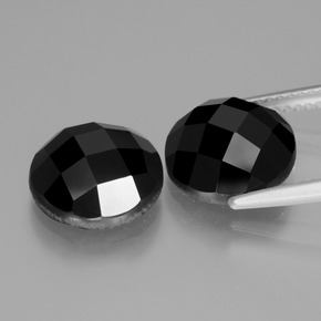 Gemas de espinela negro natural de 9,05 ct, corte redondo, opaco
