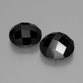 Gemas de espinela negro natural de 7,42 ct, corte redondo, opaco