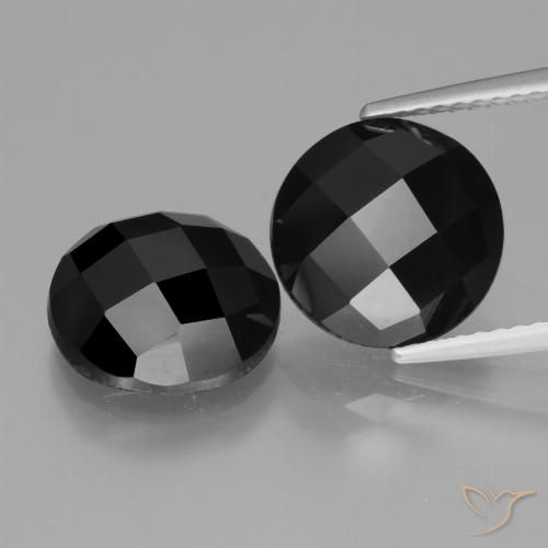 8.93ctw Natural Negro Espinela, Redondo, Opaco