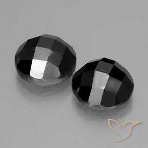 Gemas de Espinela Negro natural de 9.51 ct, Redondo, Opaco