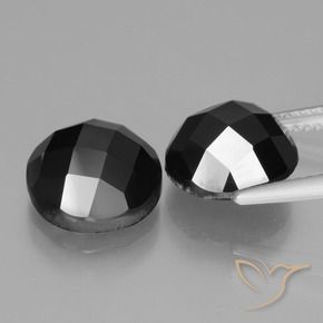 Gemas de Espinela Negro natural de 9.51 ct, Redondo, Opaco