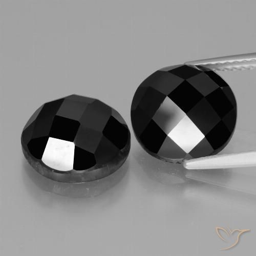 9.59ctw Natural Negro Espinela, Redondo, Opaco