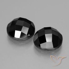 Gemas de Espinela Negro natural de 9.64 ct, Redondo, Opaco