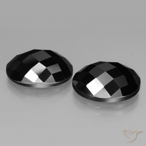 Gemas de Espinela Negro natural de 22.46 ct, Ovalada, Opaco