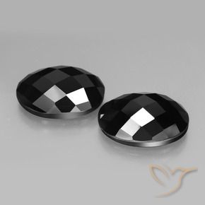 Gemas de Espinela Negro natural de 20.64 ct, Ovalada, Opaco