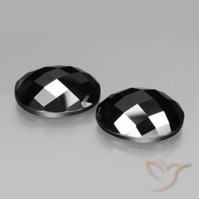 Gemas de Espinela Negro natural de 22.14 ct, Ovalada, Opaco