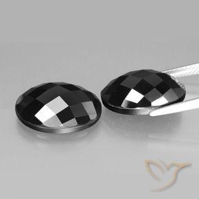 Gemas de Espinela Negro natural de 21.23 ct, Ovalada, Opaco