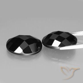 Gemas de Espinela Negro natural de 19.41 ct, Ovalada, Opaco