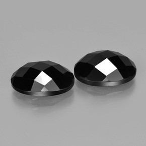 Gemas de Espinela Negro natural de 14.37 ct, Corte Óvalo, Opaco
