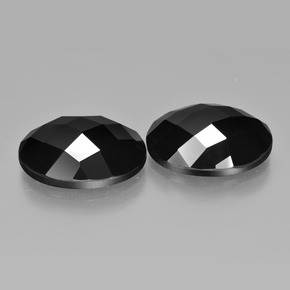 Gemas de Espinela Negro natural de 20.26 ct, Corte Óvalo, Opaco