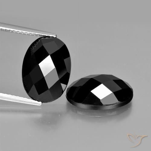 12.20ctw Natural Negro espinela, Ovalada, Opaco