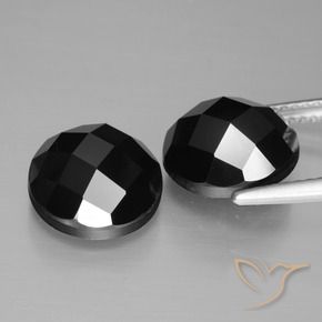Gemas de Espinela Negro natural de 9.58 ct, Redondo, Opaco