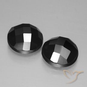 Gemas de Espinela Negro natural de 7.11 ct, Redondo, Opaco