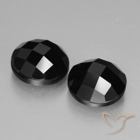 Gemas de Espinela Negro natural de 7.01 ct, Redondo, Opaco