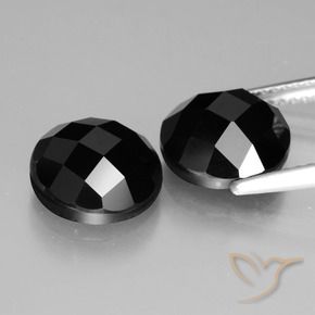 Gemas de Espinela Negro natural de 7.01 ct, Redondo, Opaco