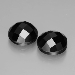 Gemas de espinela negro natural de 7,77 ct, corte redondo, opaco