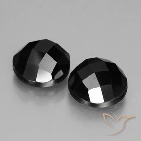 Gemas de Espinela Negro natural de 7.77 ct, Redondo, Opaco