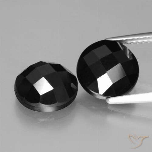 6.91ctw Natural Negro Espinela, Redondo, Opaco