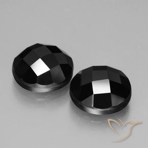 Gemas de Espinela Negro natural de 6.91 ct, Redondo, Opaco
