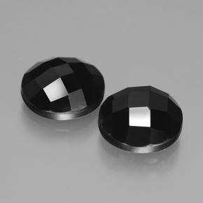 Gemas de espinela negro natural de 6,40 ct, corte redondo, opaco