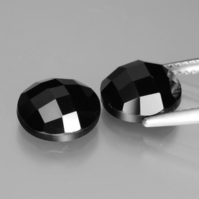 Gemas de espinela negro natural de 6,40 ct, corte redondo, opaco