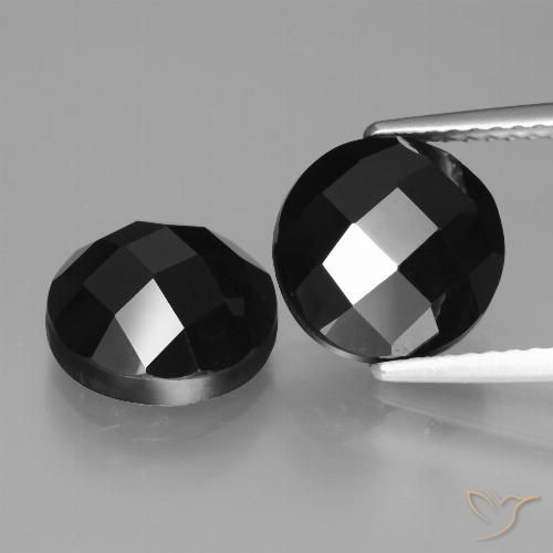 7.44ctw Natural Negro Espinela, Redondo, Opaco
