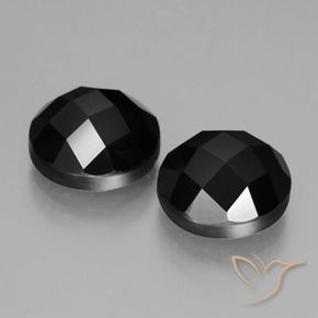 Gemas de Espinela Negro natural de 7.44 ct, Redondo, Opaco