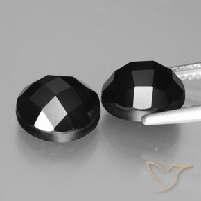 Gemas de Espinela Negro natural de 7.44 ct, Redondo, Opaco