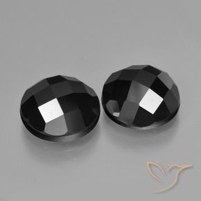 Gemas de Espinela Negro natural de 6.72 ct, Redondo, Opaco