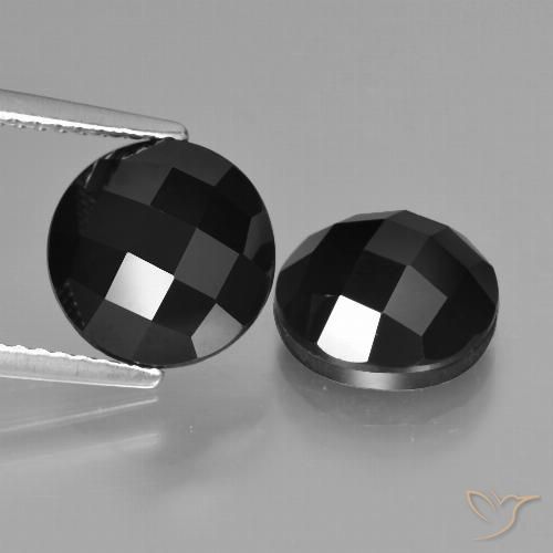 7.24ctw Natural Negro espinela, Redondo, Opaco, Photo A