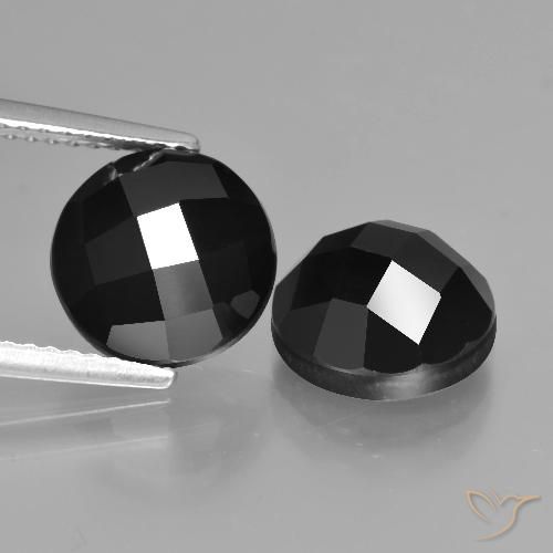 7.57ctw Natural Negro Espinela, Redondo, Opaco