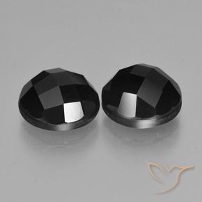 Gemas de Espinela Negro natural de 7.57 ct, Redondo, Opaco