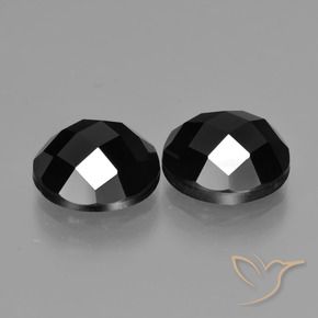 Gemas de Espinela Negro natural de 6.56 ct, Redondo, Opaco