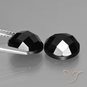 Gemas de Espinela Negro natural de 6.56 ct, Redondo, Opaco