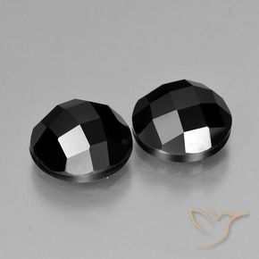 Gemas de Espinela Negro natural de 6.58 ct, Redondo, Opaco