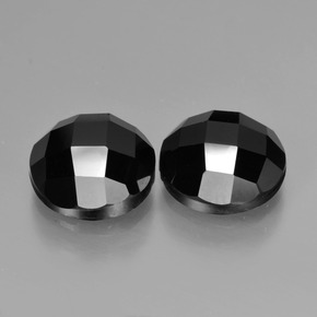 Gemas de espinela negro natural de 7,13 ct, corte redondo, opaco