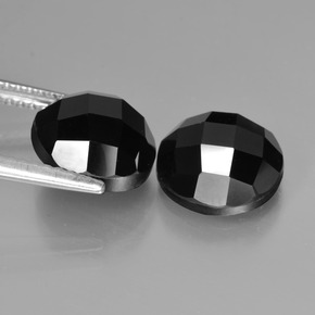 Gemas de espinela negro natural de 7,13 ct, corte redondo, opaco