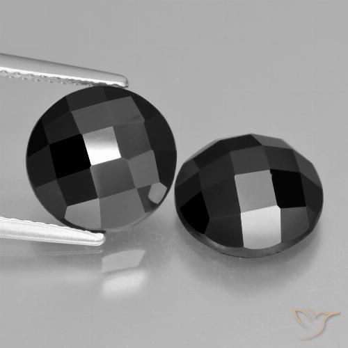 7.45ctw Natural Negro Espinela, Redondo, Opaco